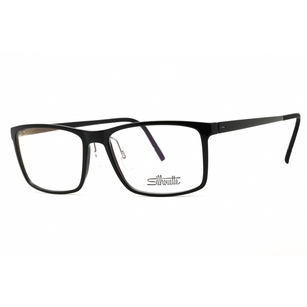 NWT Silhouette Vivid Sky 2956/75 Black Matte Rectangle 55mm Eyeglasses
